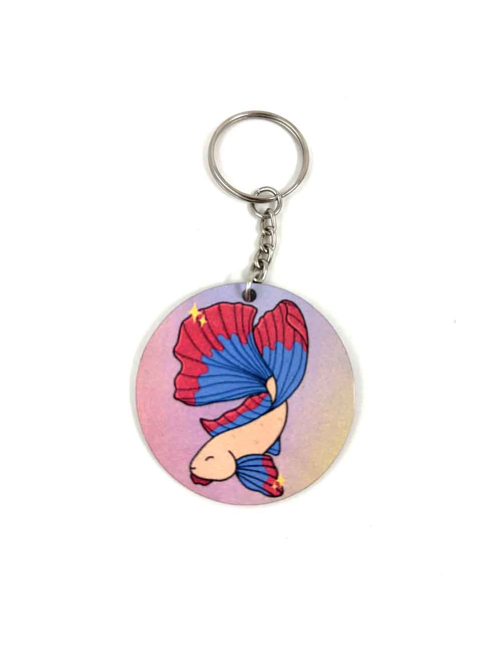 Beta Fish Keychain